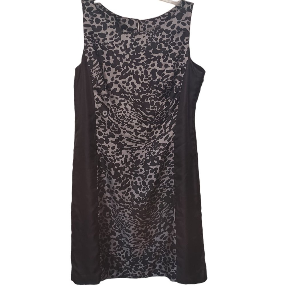 Ann Taylor Gray And Black Sleeveless Dress Size 10